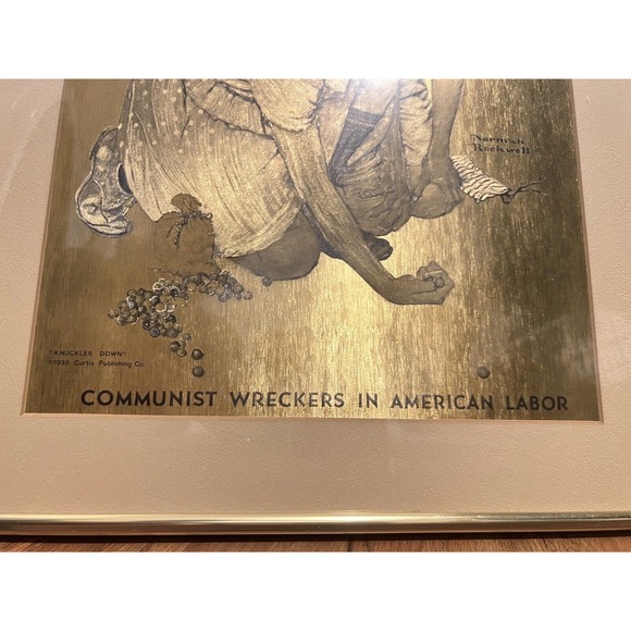 3 vintage Norman Rockwell Gold Foil Etching Suturday Evening Cover Art Posters - Picture 2 of 16